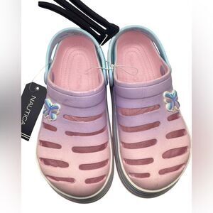 Nautica Kids Pink and River Edge Purple Platform Clogs, Size 2, NWT